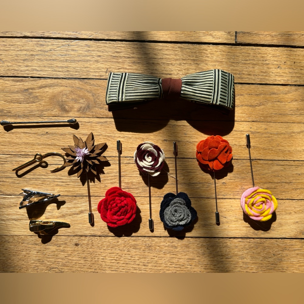 Assorted Tie Clips and Bowtie lot